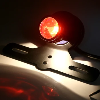 

Motorcycle Motorbike Red Brake Light for Cafe Racer Harley Motor Scooter Round Tail Light with Bracket Universal Moto Back Light