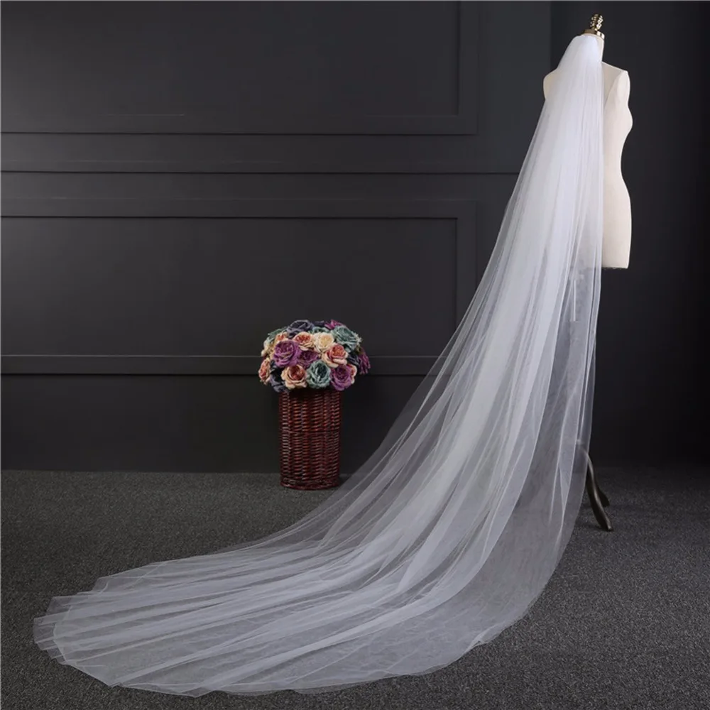 Favordear Wedding Accessories 3 Meters 2 Layer Wedding Veil White Ivory