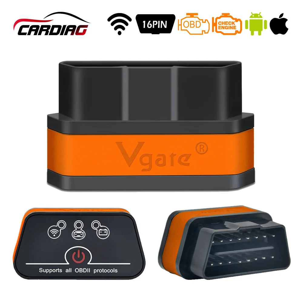 

Original Vgate Wifi iCar 2 OBDII ELM327 iCar2 wifi/BT OBD2 diagnostic tool for IOS for iPad Android code reader scanner tool