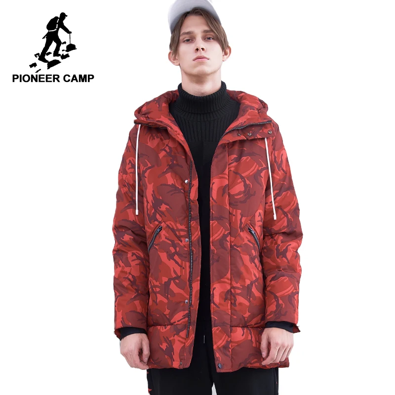 Pioneer Camp camouflage down jacket men brand-clothing fashion thick warm duck down coat male quality red black AYR801430 Pioneer Camp camouflage down jacket men brand-clothing fashion thick warm duck down coat male quality red black AYR801430