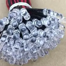 F5 5 мм мигающий теплый белый красный зеленый синий желтый оранжевый розовый фиолетовый 7 цветов вспышка 24 В светодиодный светильник 20 см провод x 100 шт