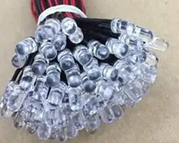 

F5 5mm Blinking Warm White Red Green Blue Yellow Orange Pink Purple 7 color Flash 24V LED Lamp Light With 20cm Wire x 100pcs