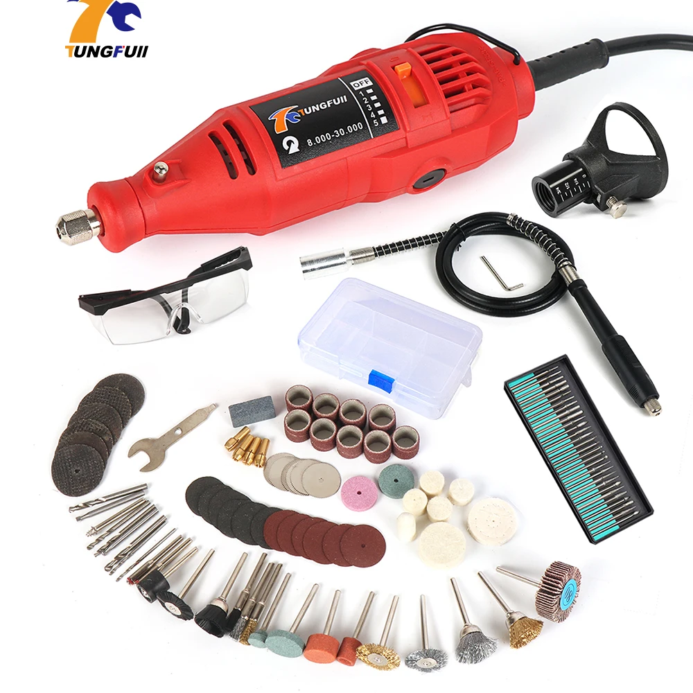 

TUNGFULL Dremel Tools EU Woodworking 220V Power Tool With Dremel Accessories Mini Drill Engraver Drilling Machine