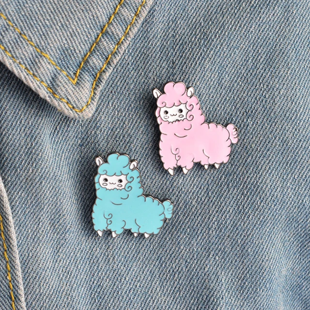 Kawaii Sheep Alpaca Broooch for Women Girl Cartoon Animal Jacket Collar Lapel Ba Kawaii Sheep Alpaca Broooch for Women Girl Cartoon Animal Jacket Collar Lapel Ba