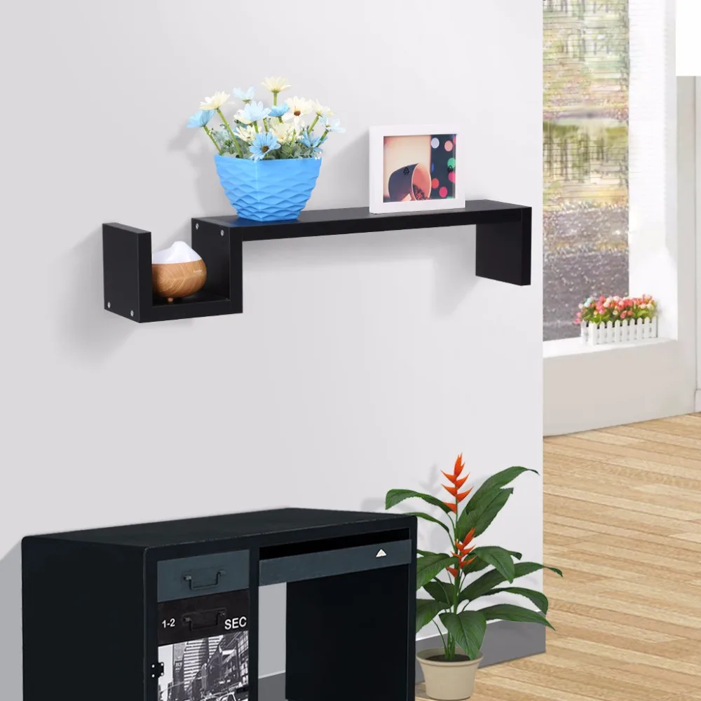 Modern Bookshelf S Shaped Floating Wall Mount Shelf Bookshelf
