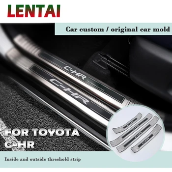 

LENTA Car-styling Threshold Strip Outside Stainless Steel Stickers For Toyota CHR C-HR 2018 2017 2016 Protective Accessories