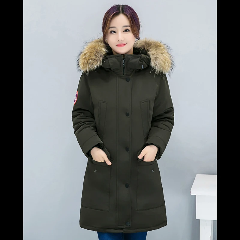 New winter cotton jacket female hooded women's long big yards thickening parkas manufacturer wholesale HS7373