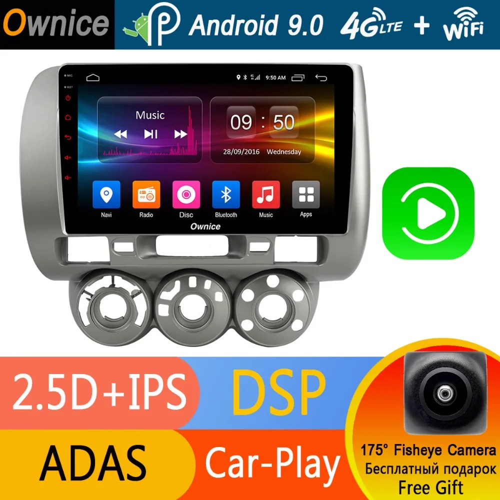 

9" IPS Android 9.0 Car DVD Multimedia Player GPS For Honda Fit 2004 2005 2006 2007 Radio Stereo Navigation CarPlay DSP ADAS