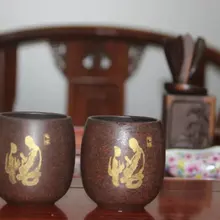 Уникальный Исин чайная чашка НЕОБРАБОТАННАЯ руда грязевой образец чашки чая кунг-фу чай маленькая чашка руды черная звезда песок ручной работы просветление