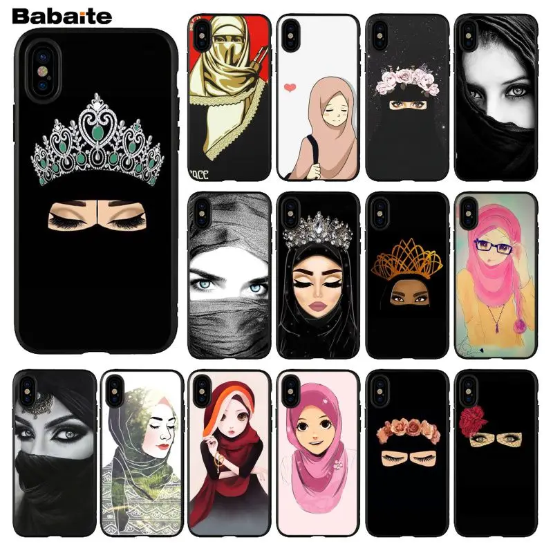 

Babaite Muslim Islamic Gril Eyes Soft Silicone TPU Phone Case Cover Shell for iPhone 5 5S SE 6 6s 7 7plus 8 8Plus XRX XS MAX