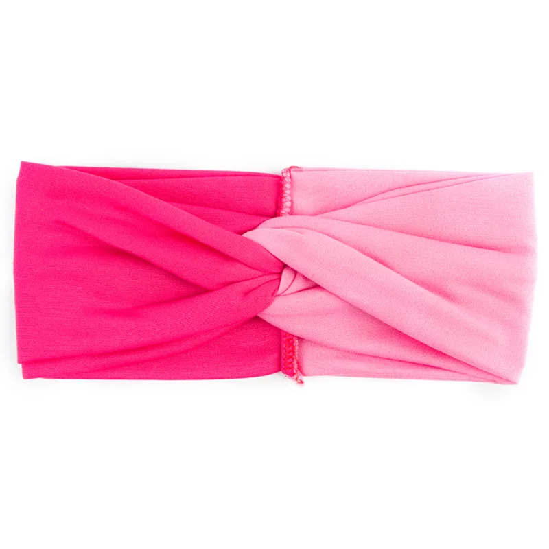 Geebro Женская Твист повязка на голову эластичные Стрейчевые Заколки Модные простые тюрбан Повязки На Голову Повязка на голову для йоги спа повязка на голову для девочек - Цвет: Rose Pink