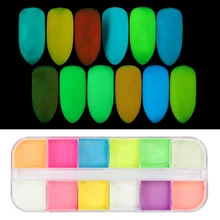 1 чехол, светящийся порошок, блеск для ногтей, пыль, голографический пигмент, флуоресцентный гель, лак для ногтей, украшение, инструмент для маникюра BEYS