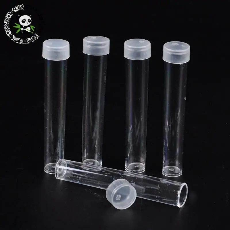 

200pcs Clear Tube Plastic Bead Containers Box with Lid for Jewelry Bead Storage Packaging Nail Tool 13.5mm wide, 76mm long