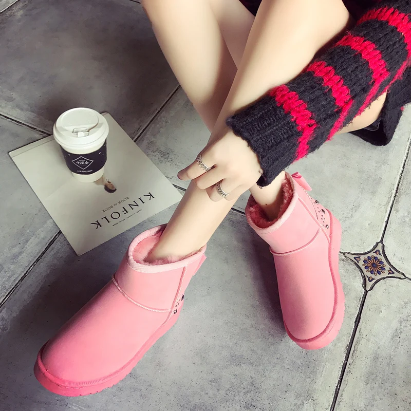 

FEVRAL Winter Quality Vintage Style Suede Woman Boots Flat Booties Soft Casual Woman's Shoes Warm Ankle Boots zapatos mujer