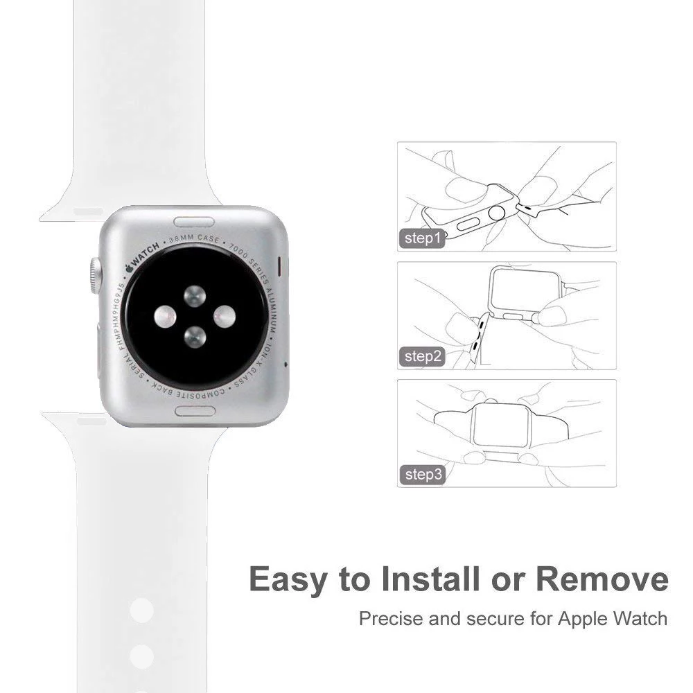 Мягкий силиконовый ремешок для apple watch series 5, 4, 3, 2, 1, iWatch, браслет для apple watch 38 мм, 42 мм, 40 мм, 44 мм, спортивный ремешок