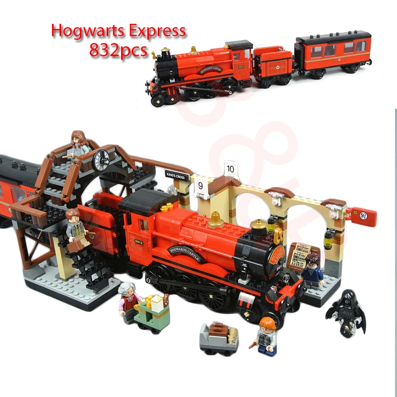 

2018 New 832pcs Harry set potter Hogwarts Express Model Building Block Toy For Children Christmas gift compatible 75955