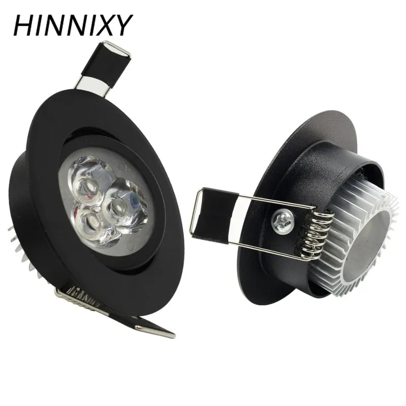 Hinnixy LED 3 Вт потолочный светильник серебристо черный белый 55 мм отверстие 110 В 240