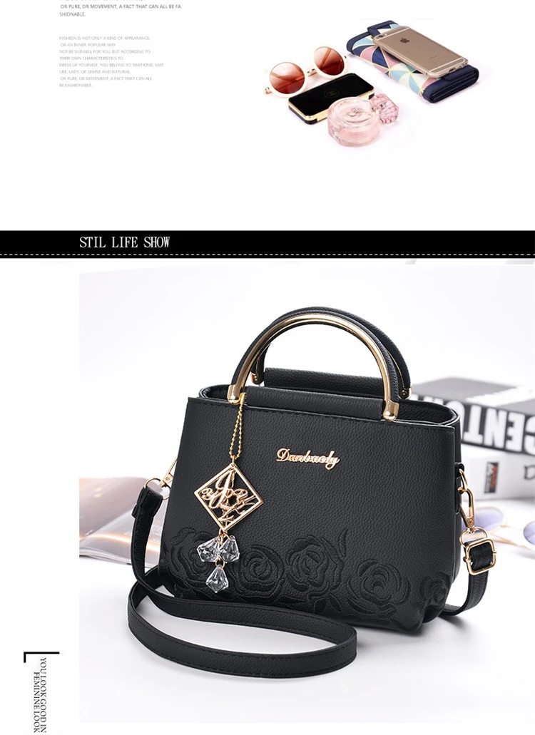 21 Клубная брендовая сумка с вышивкой, сумки с верхней ручкой, женские черные модные сумочки с цветочным принтом, женские вечерние сумки через плечо