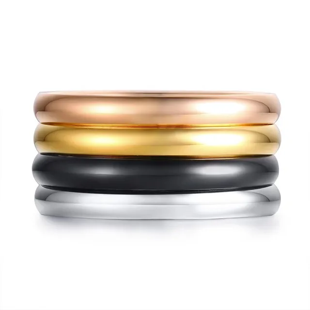 Vnox 4pcs/ Set Women Rings 3mm Elegant Thin Stainless Steel Classic Finger Ring Street Wear Alliance Anel US Size #6 – #9