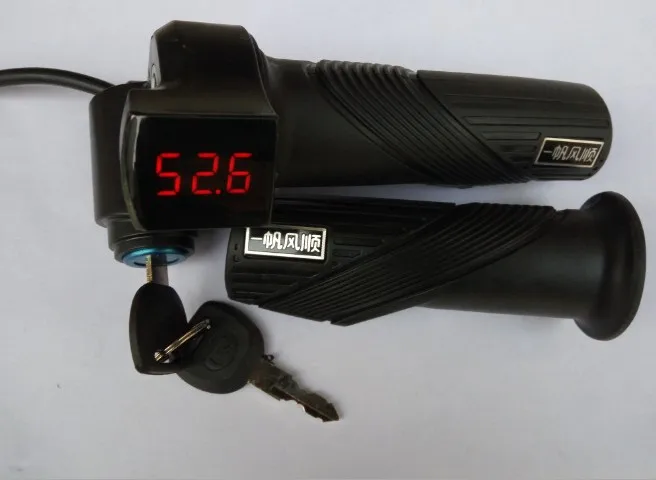 Clearance 12-100v twist throttle Accelerator with Led digital display indicator&lock for electric bike scooter mtb tricycle gas handle 3