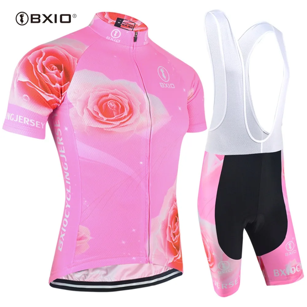 

BXIO Hot Sale Fluorescence Women Cycling Jerseys Sets Bicycle Short Sleeve Road Bike Clothing Roupas De Ciclismo Equipacion 121