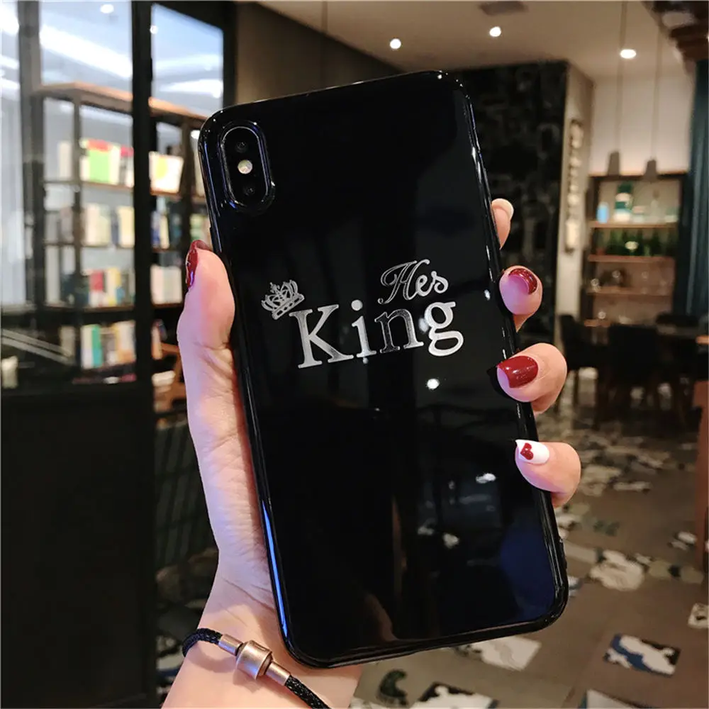 Ottwn Crown для iPhone 11 Pro Max 6 6s 7 8 Plus XR X XS Max силиконовый чехол для телефона с надписью King queen чехол s мягкая задняя крышка из ТПУ
