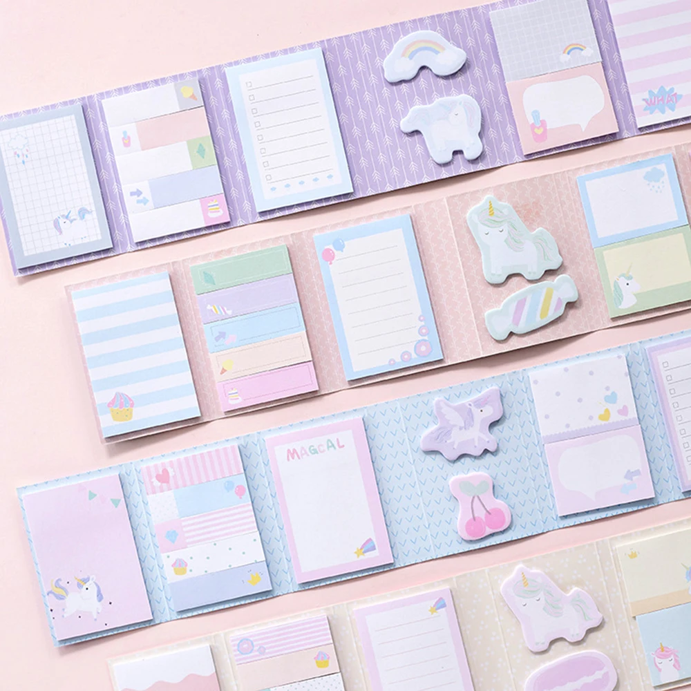 

1Pcs Unicorn 6 Folding Memo Pad N Times Sticky Notes Memo Notepad Bookmark Gift Stationery
