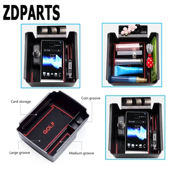 

ZDPARTS 1set Car Center Console Armrest Storage Box Covers Interior For Volkswagen Golf 7 VW Golf MK7 Accessories