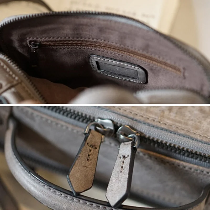 AETOO Handmade head cowhide vintage handbag, leather shoulder oblique strap female bag, casual small simple lady bag