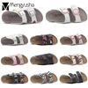 summer graffiti cork sandals women mixed color flip flops valentine shoes zapatos mujer sandalias beach slippers big size 45c463 ► Photo 1/6