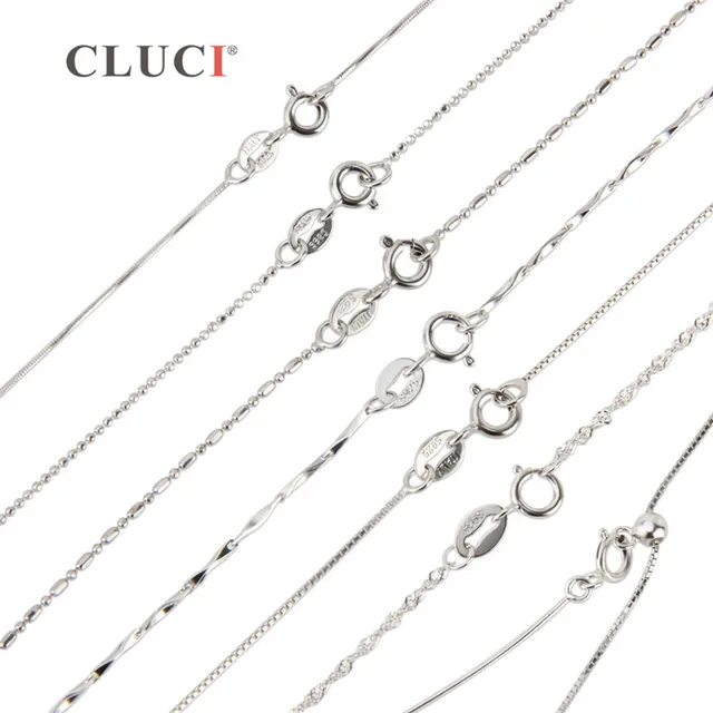 CLUCI – collier en argent Sterling 925 pour femmes, chaîne avec fermoir à ressort pour pendentif 1