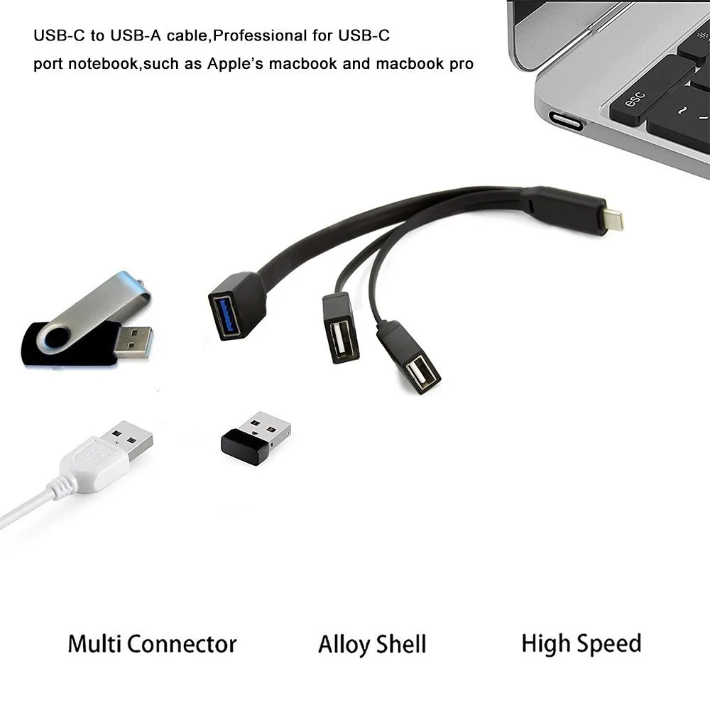 CHYI type C до 3 порта USB3.0 USB2.0 концентратор с USB-C Женский к USB-A Штекерный Кабельный соединитель Адаптер сплиттер для Macbook аксессуары