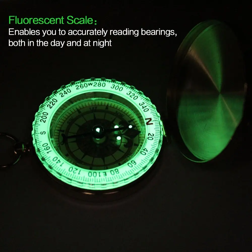 Forest Survival Outdoor Portable Pocket Watch Style Mini Compass Camp Equipment Survive outdoor Keychain Multi tools (13)