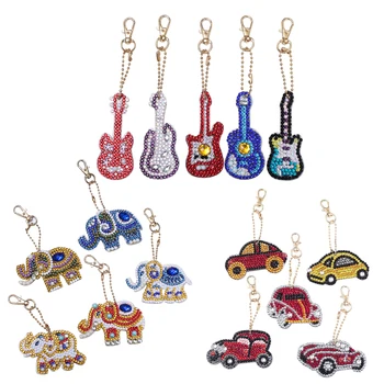 

DIY Full Special Shaped Diamond Painting Car Guitar Elephant Animal Keyring Keychain Cross Stitch Embroidery Women Bag Key Chain