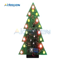 Zestaw DIY choinki obwód LED elektroniczny moduł tablicy PCB czerwony zielony latarka elektroniczny garnitur dekoracja świąteczna