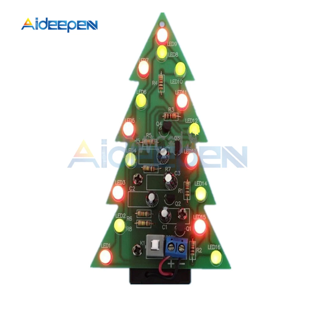 Albero Di Natale Led.Kit Fai Da Te Di Natale Alberi Led Circuito Elettronico Pcb Board Modulo Rosso Verde Luce Del Flash Elettronico Vestito Di Decorazione Di Festa Aliexpress