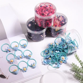 

60pcs 3.0cm Girls Cute Cartoon Elastic Hair Bands Children Rubber Band Scrunchie Ponytail Holder Hair Rope Kids Hair Accessories
