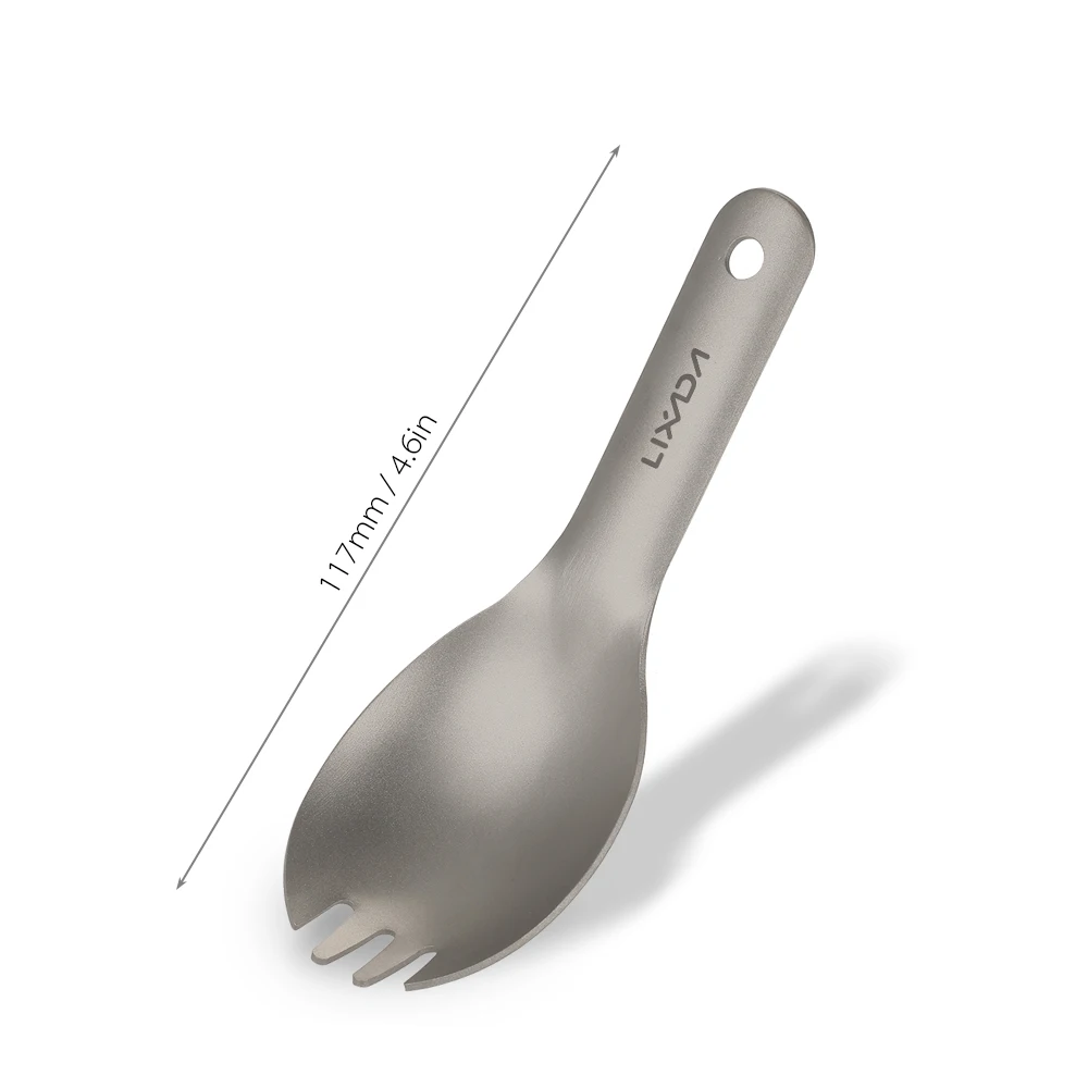 Lixada ложка Spork короткая ручка Титановая Ложка Сверхлегкая детская ложка для улицы кемпинга Столовые приборы для пикника Посуда