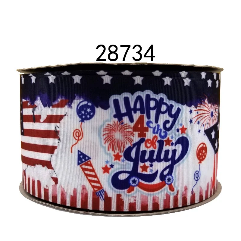 50 ярдов в Размер 4 июля лента напечатанная grosgrain лента 28730 - Цвет: 28734
