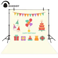 Allenjoy фоны для фотостудии детский день рождения торт флаги торт подарки hat photobooth фотостудии новорожденный оригинальный дизайн