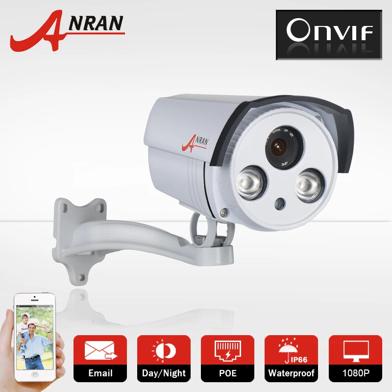 

ANRAN 2.0Megapixel1080P Full HD Array Day/Night Vision Bullet Outdoor CCTV Network Video Home Security IP Camera with POE