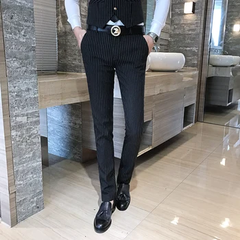 

Autumn Men Pants Fashion Casual men Striped pant 28 29 30 31 32 33 34 mens Trousers