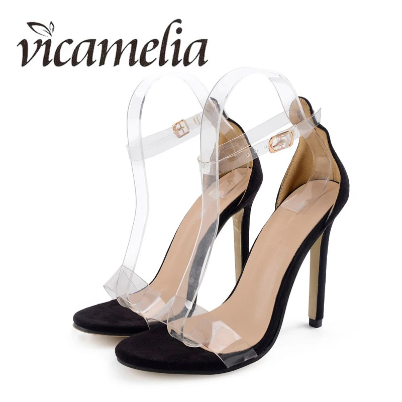 Vicamelia/замшевые босоножки на тонком каблуке прозрачные Босоножки с открытым