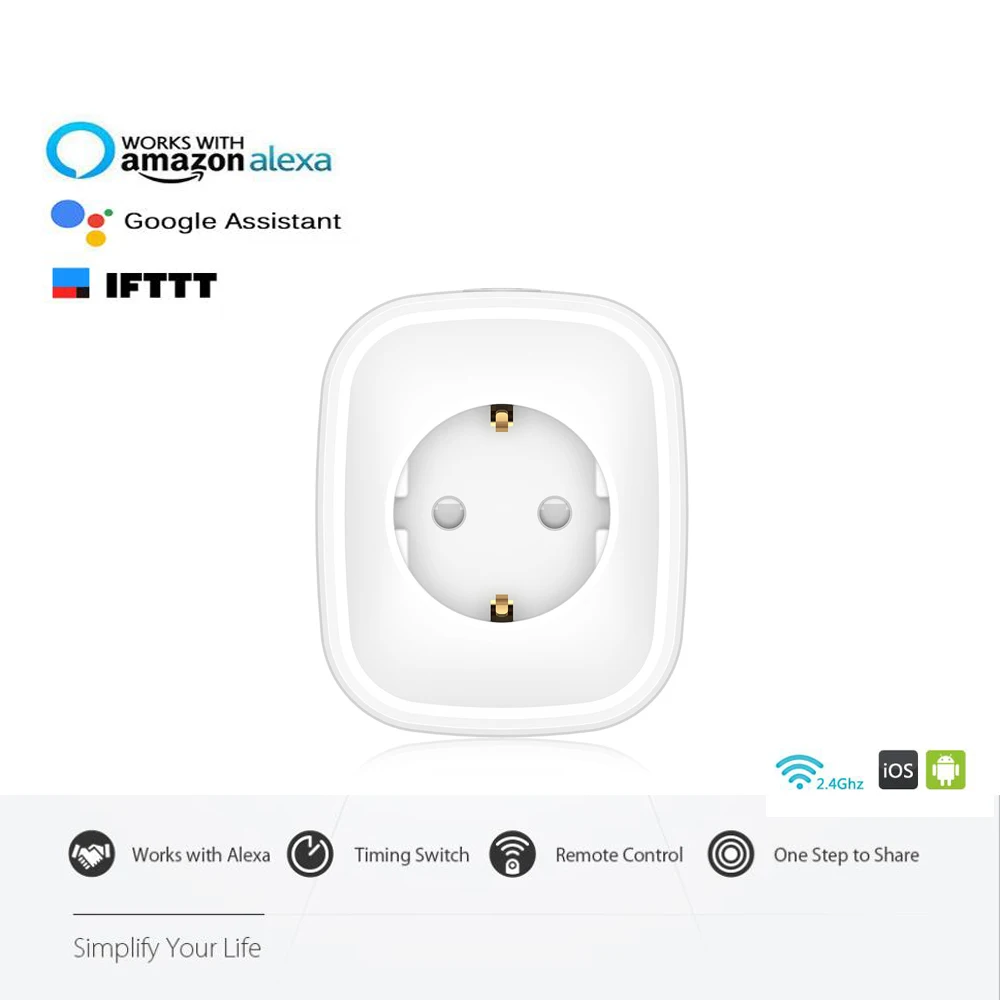 Youngable Wi Fi умная розетка ЕС вилка Измерение мощности (кВт. ч ток напряжение)