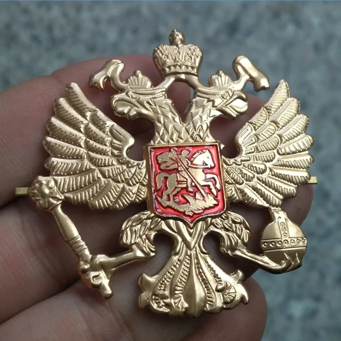 

Russia USSR Cap Badge Lapel Pins Vintage Antique Classics Retro metal badge Army Souvenir collection Double headed eagle Emblem