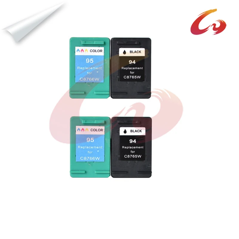 4 шт. для чернильный картридж c8765w c8766w с чернилами HP 94 95 deskjet 5740 6540 6840 9800 9860 5440 psc 1610 1510