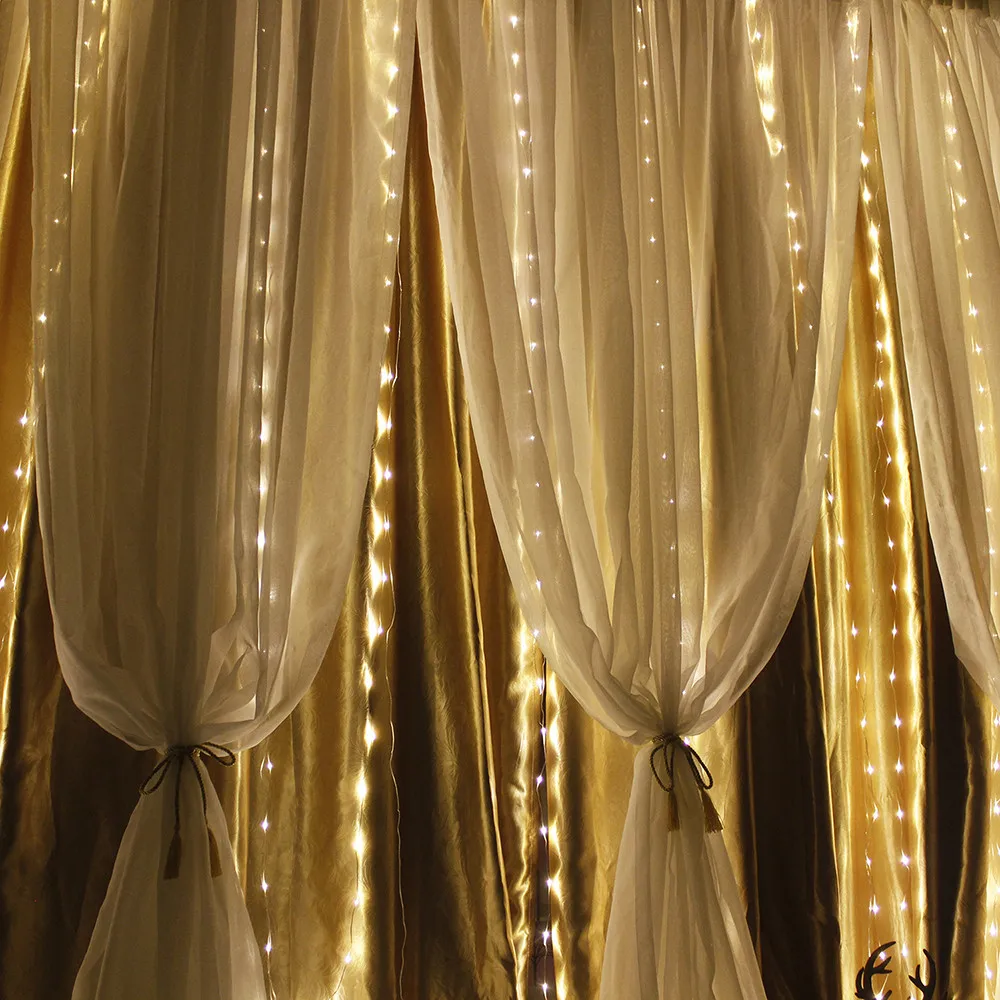 Window Curtain Lights, LED Outdoor String Light, 300 Icicle Christmas