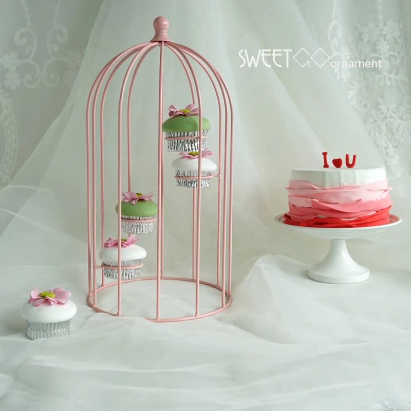 Pink Birdcage cupcake decorating tools wedding candy bar supplier Home Ornaments wedding party