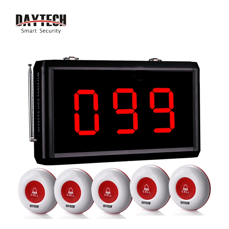 DAYTECH Wireless Pager Calling System Waiter Service Calling System Waterproof Call Button for Restaurant/Hotel/Cafe.etc DAYTECH Wireless Pager Calling System Waiter Service Calling System Waterproof Call Button for Restaurant/Hotel/Cafe.etc
