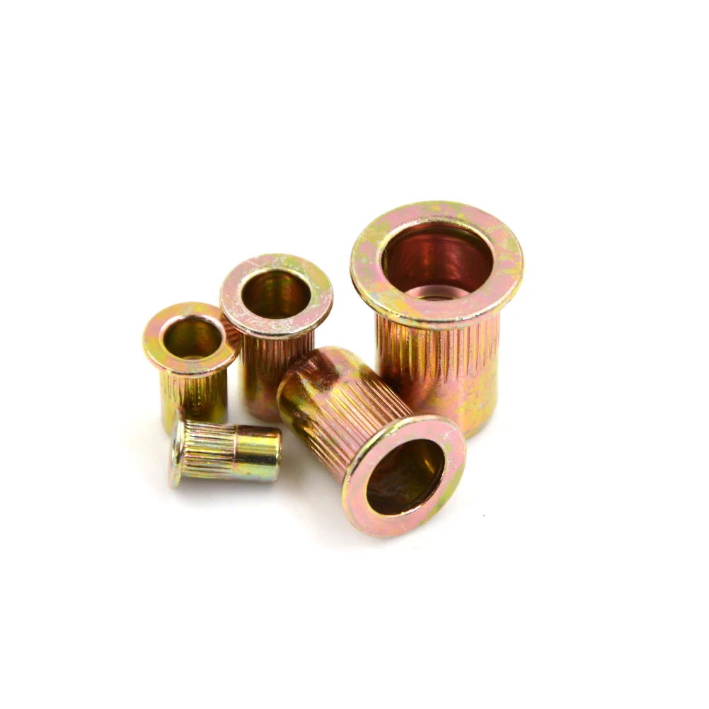 

20Pcs M3 M4 Threaded Rivet Insert Nutsert Cap Rivet Nut Zinc Plated Carbon Steel Knurled Nuts Rivnut Flat Head